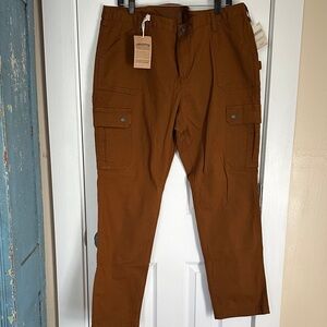 Women’s Duluth Curvesetter flex fire hose camel Brown Cargo Pants size 18